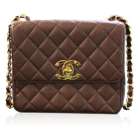 vintage brown leather chanel bag